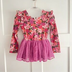 Cheeky Plum Long-sleeve Leotard Size 3T